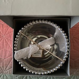 Mud Pie Silver Beaded Bowl NWT